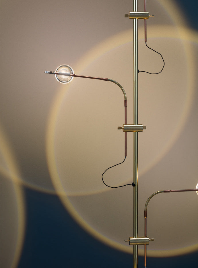 Catellani & Smith Wa Wa Floor Lamp, detail of an arm and lens