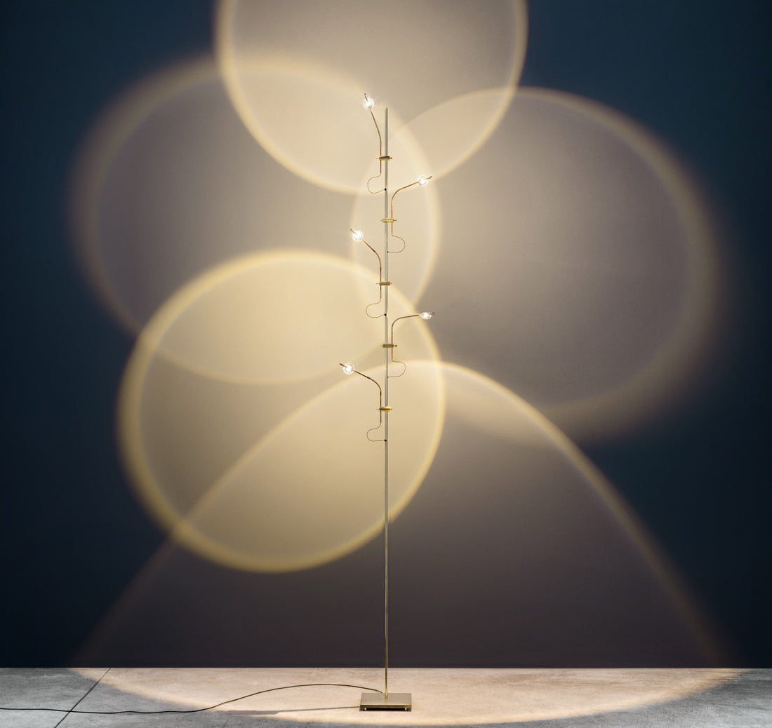 Catellani & Smith Wa Wa Floor Lamp, lit